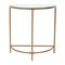 D-Shaped Console Table with Glass Top and Golden Base | Elegant & Modern Entryway Table | Sturdy Metal Frame | Space-Saving Design | Perfect for Living Room, Hallway, Office & Home Décor
